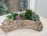 Faux Succulent Driftwood Planter | Rustic Cement Centerpiece Decor TCT Crafts