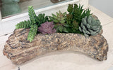 Faux Succulent Driftwood Planter | Rustic Cement Centerpiece Decor TCT Crafts