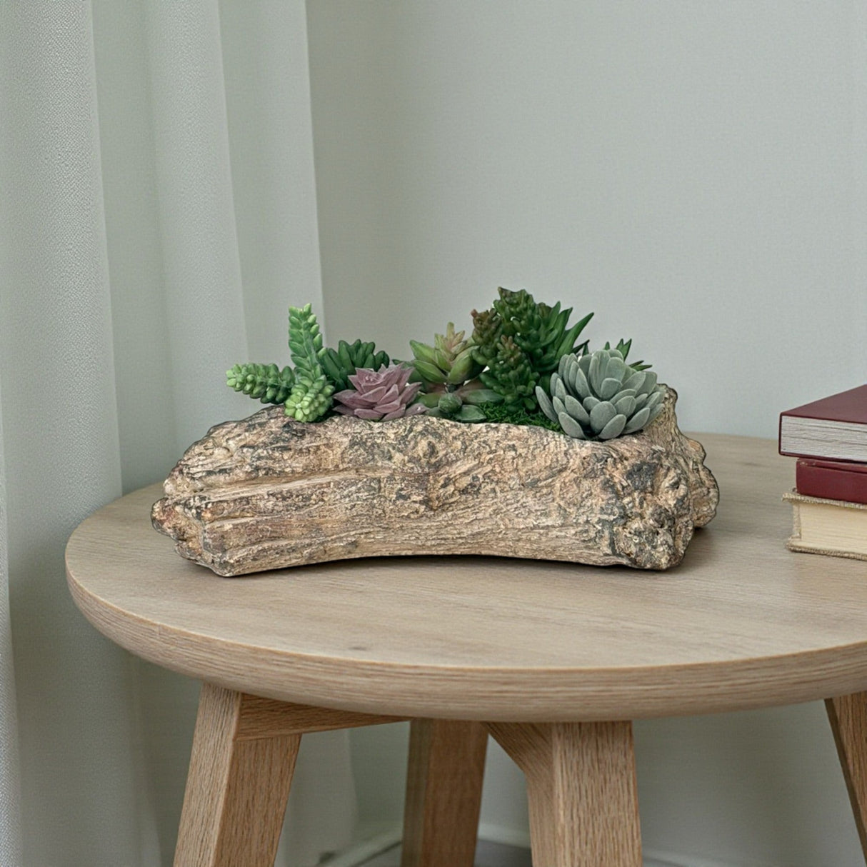 Faux Succulent Driftwood Planter | Rustic Cement Centerpiece Decor TCT Crafts
