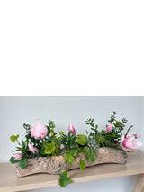 Pink Magnolia Centerpiece Driftwood Planters Spring Table Decor TCT Crafts