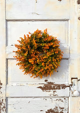 Small Fall Boxwood Wreath | 15" Autumn Front Door & Thanksgiving Decor TCTCrafts
