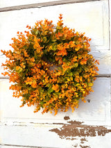 Small Fall Boxwood Wreath | 15" Autumn Front Door & Thanksgiving Decor TCTCrafts