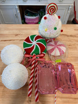 Candy Christmas Destash Box | Peppermint Ornaments & Picks Bundle TCT Crafts