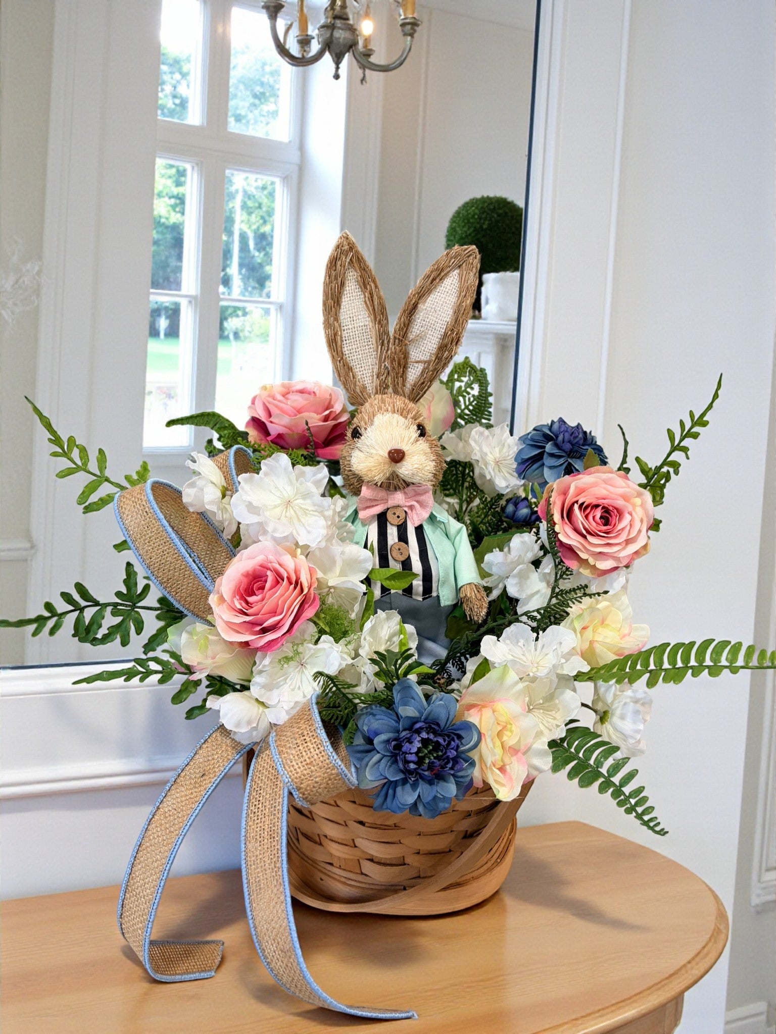 Bunny Easter Basket Arrangement | Spring Floral Centerpiece Decor TCT Crafts