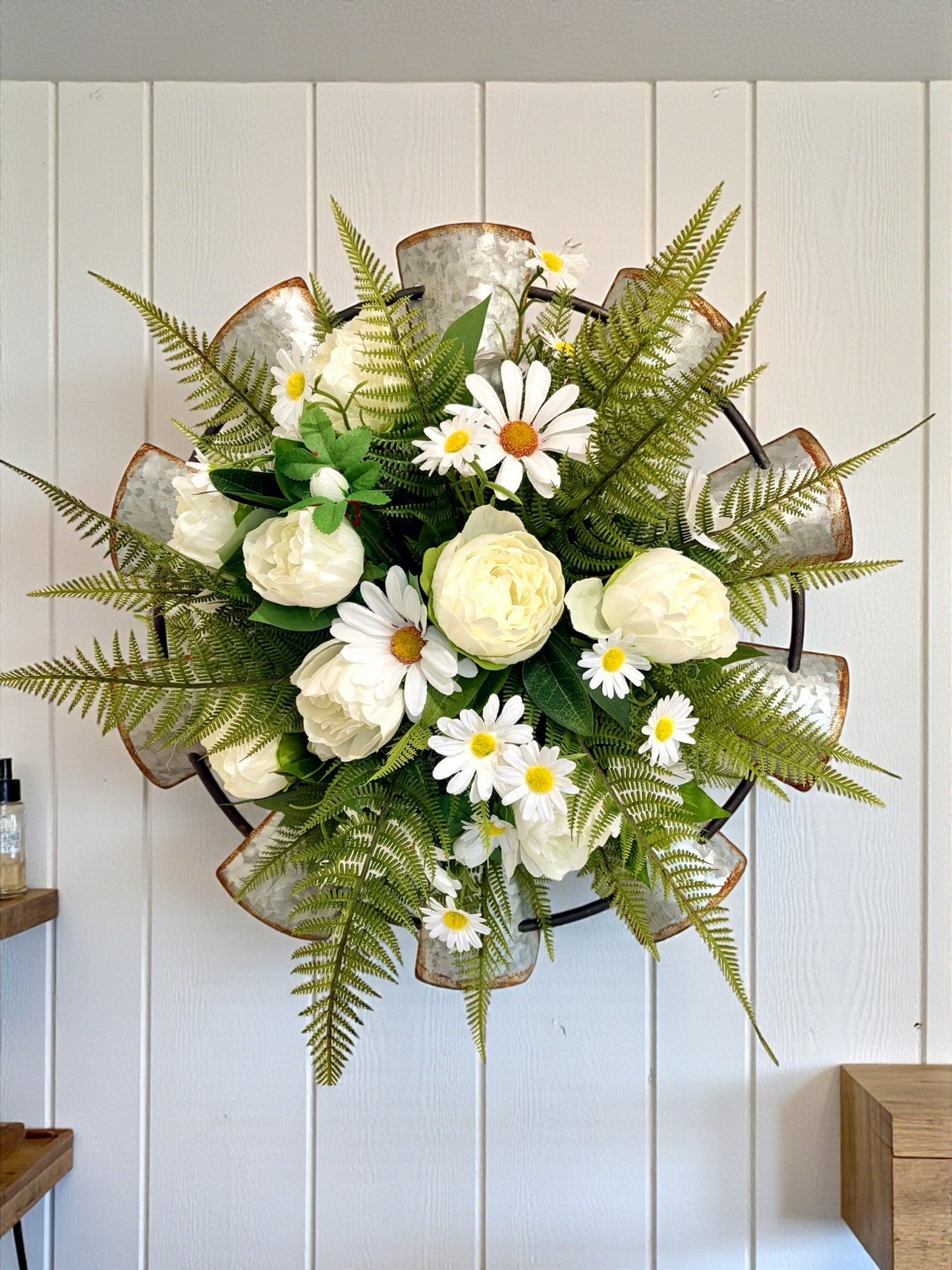 Galvanized Windmill Wall Decor | Farmhouse Floral Door Hanger TCT Crafts