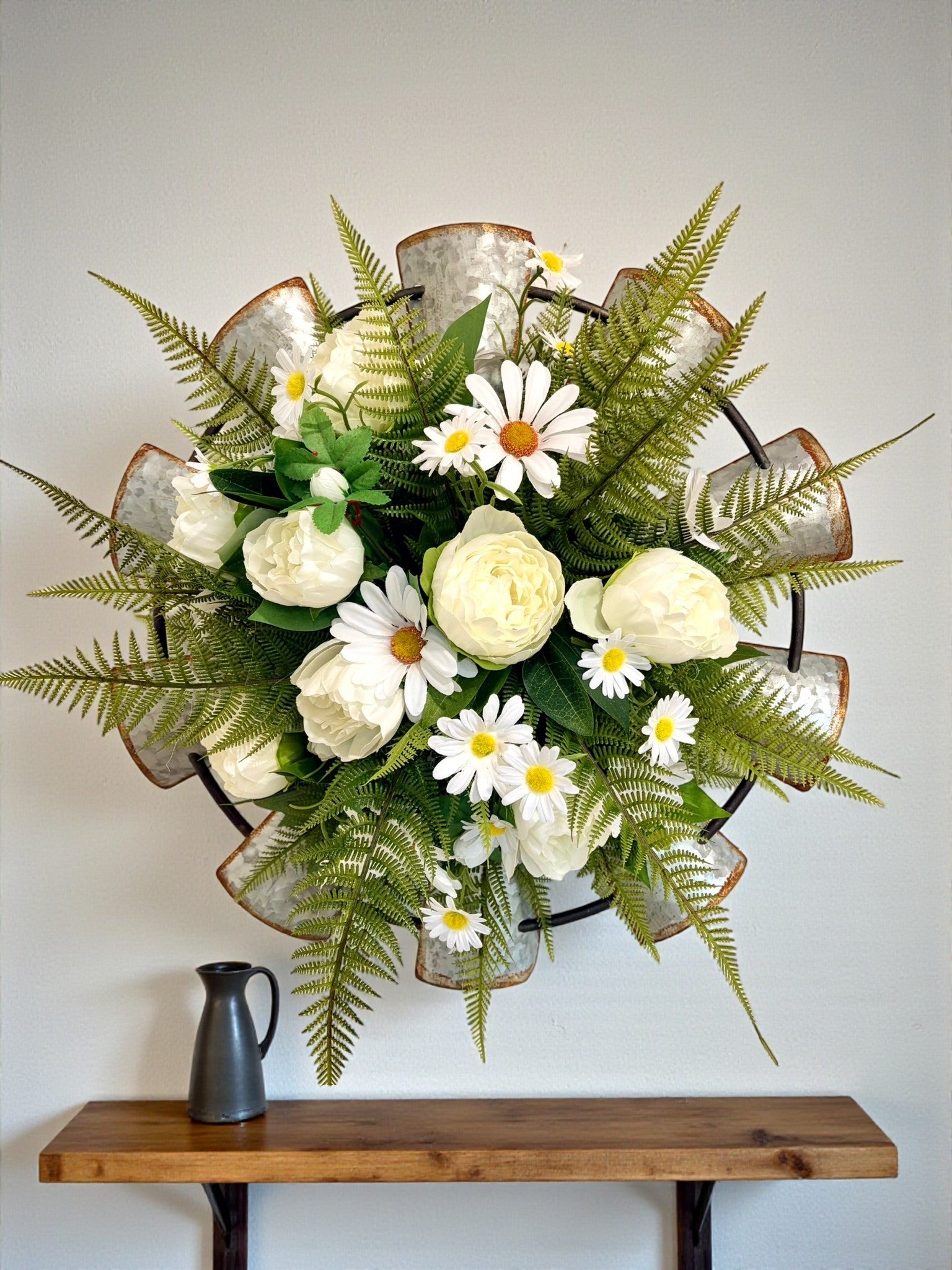 Galvanized Windmill Wall Decor | Farmhouse Floral Door Hanger TCT Crafts