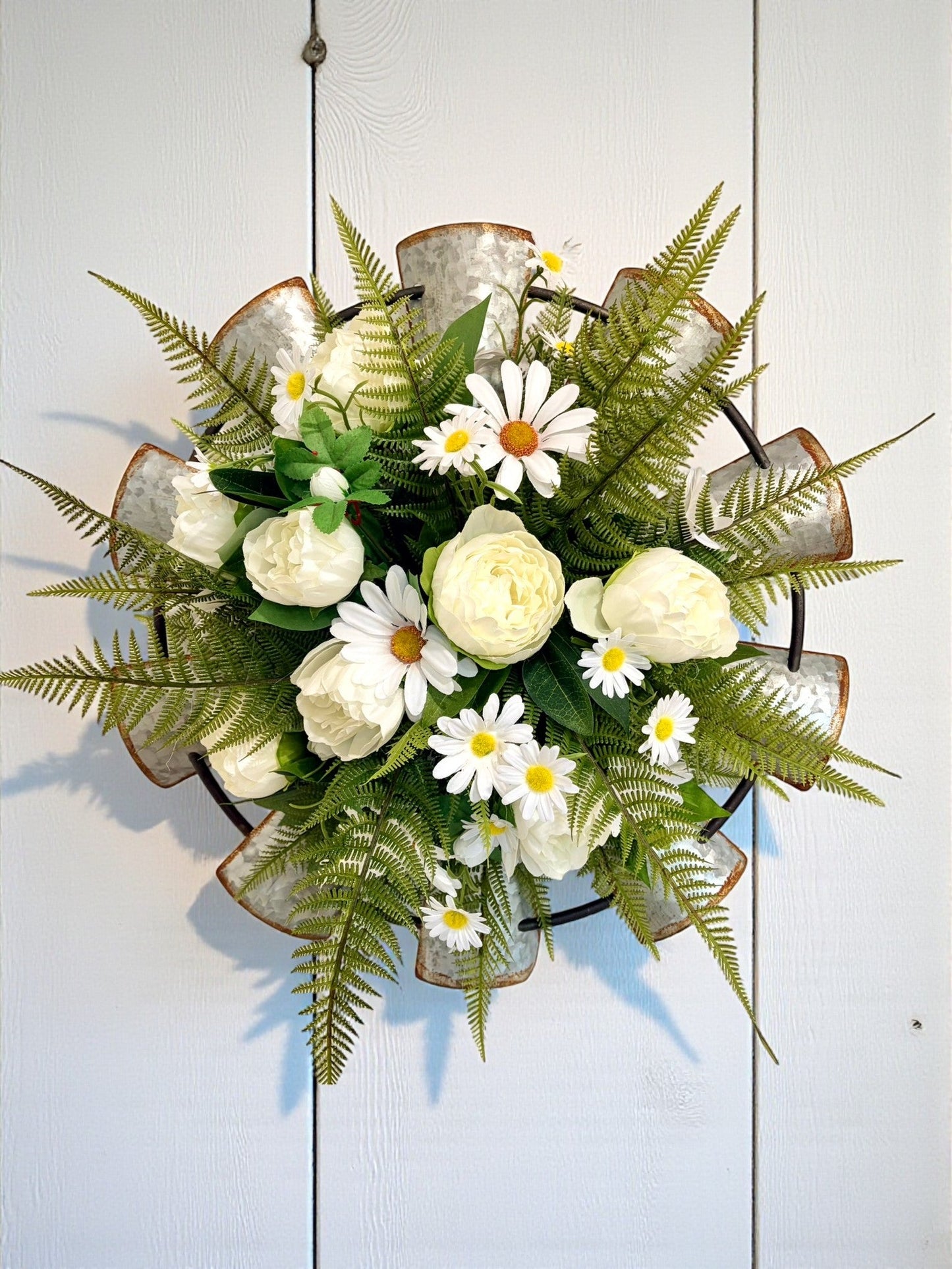 Galvanized Windmill Wall Decor | Farmhouse Floral Door Hanger TCT Crafts