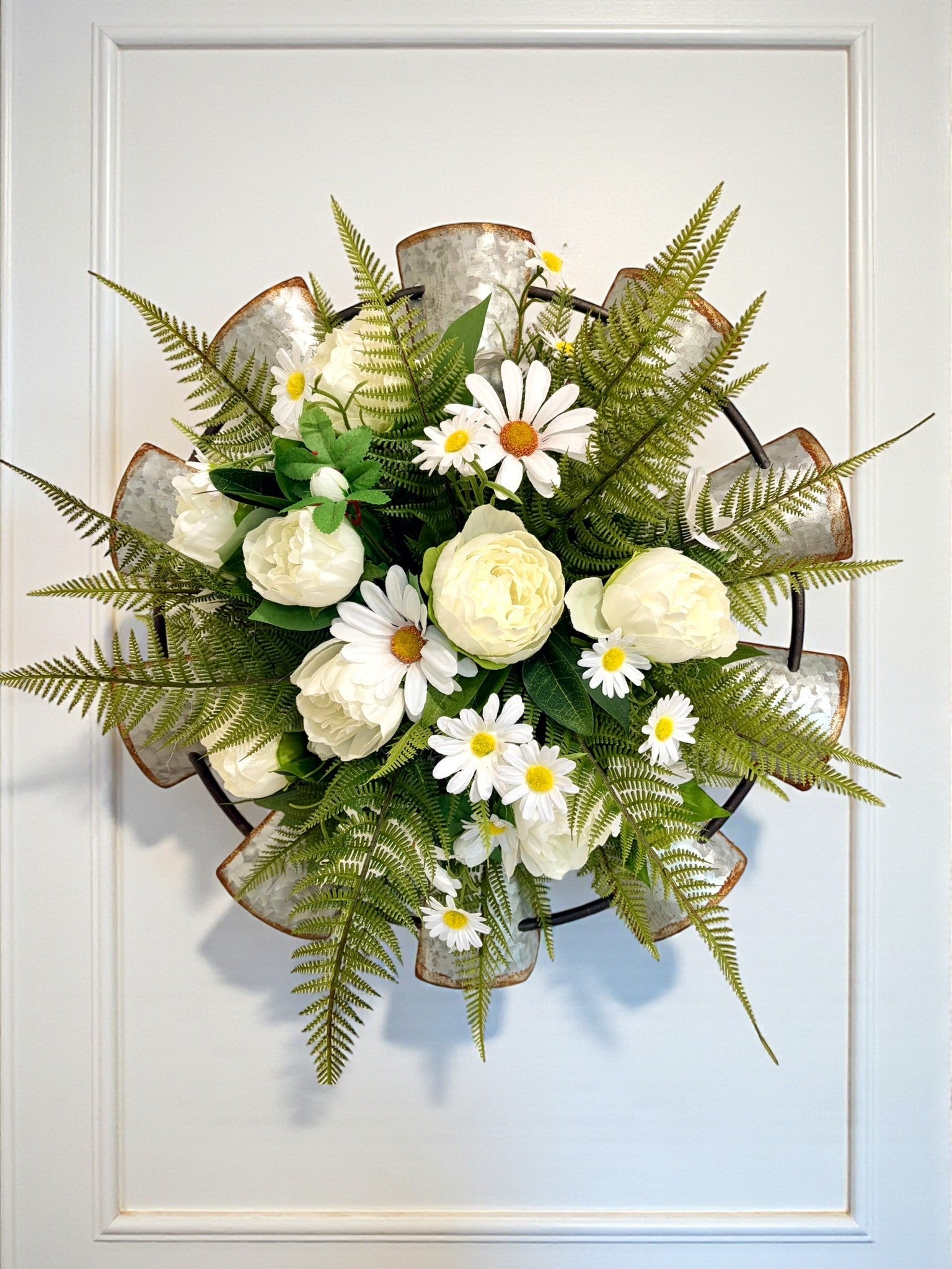 Galvanized Windmill Wall Decor | Farmhouse Floral Door Hanger TCT Crafts