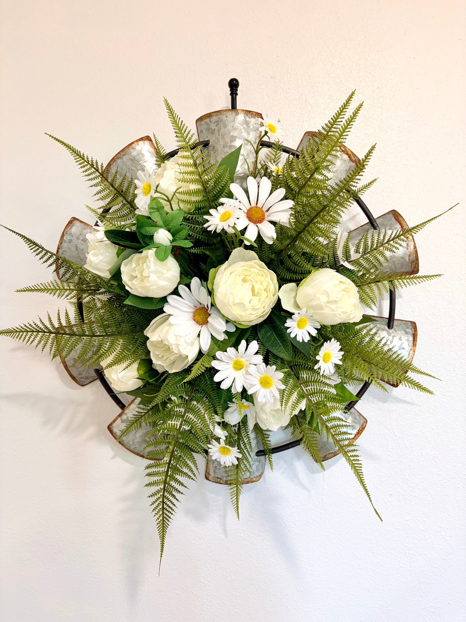 Galvanized Windmill Wall Decor | Farmhouse Floral Door Hanger TCT Crafts