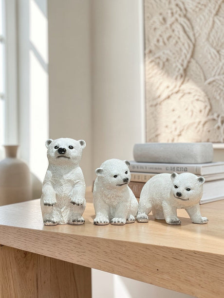 Polar Bear Cub Figurine Set of 3 Resin Winter Decor-AS3805S Fantastic Craft