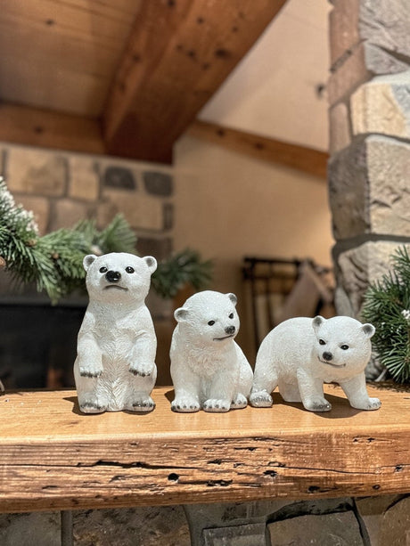 Polar Bear Cub Figurine Set of 3 Resin Winter Decor-AS3805S Fantastic Craft