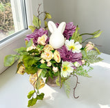 Easter Bunny Floral Arrangement Spring Garden Centerpiece TCT Crafts