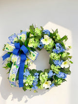 Blue Hydrangea Wreath Spring Front Door Floral Wreath TCT Crafts