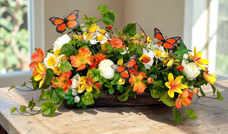 Spring Butterfly Dough Bowl Centerpiece Summer Floral Arrangement TCT Crafts