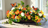 Spring Butterfly Dough Bowl Centerpiece Summer Floral Arrangement TCT Crafts