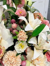 Spring Lily Arrangement in Gold Hammered Pot Mother’s Day Gift Decor TCT Crafts