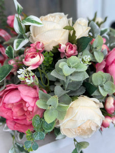 Artificial Rose & Peony Valentine's Day or Spring Floral Arrangement