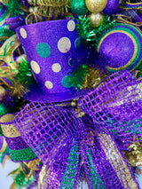 Purple, Gold, & Green Mardi Gras Top Hat door wreath- TCT1463 TCT Crafts