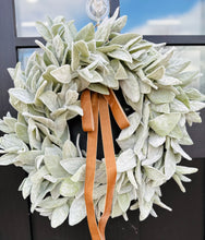 Load image into Gallery viewer, Handmade Lamb&#39;s Ear Wreath for All Seasons – Perfect Everyday Decor