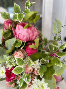 Artificial Spring Floral Arrangement – Pink Peonies, Camellias & Hydrangeas