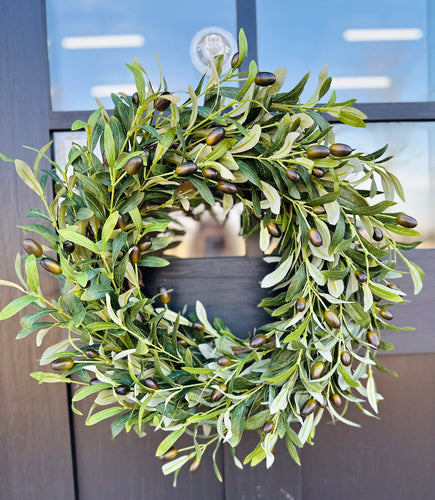 Olive Branch Wreath for Front Door | Farmhouse Greenery Wreath | Year-Round Grapevine Wreath in Multiple Sizes