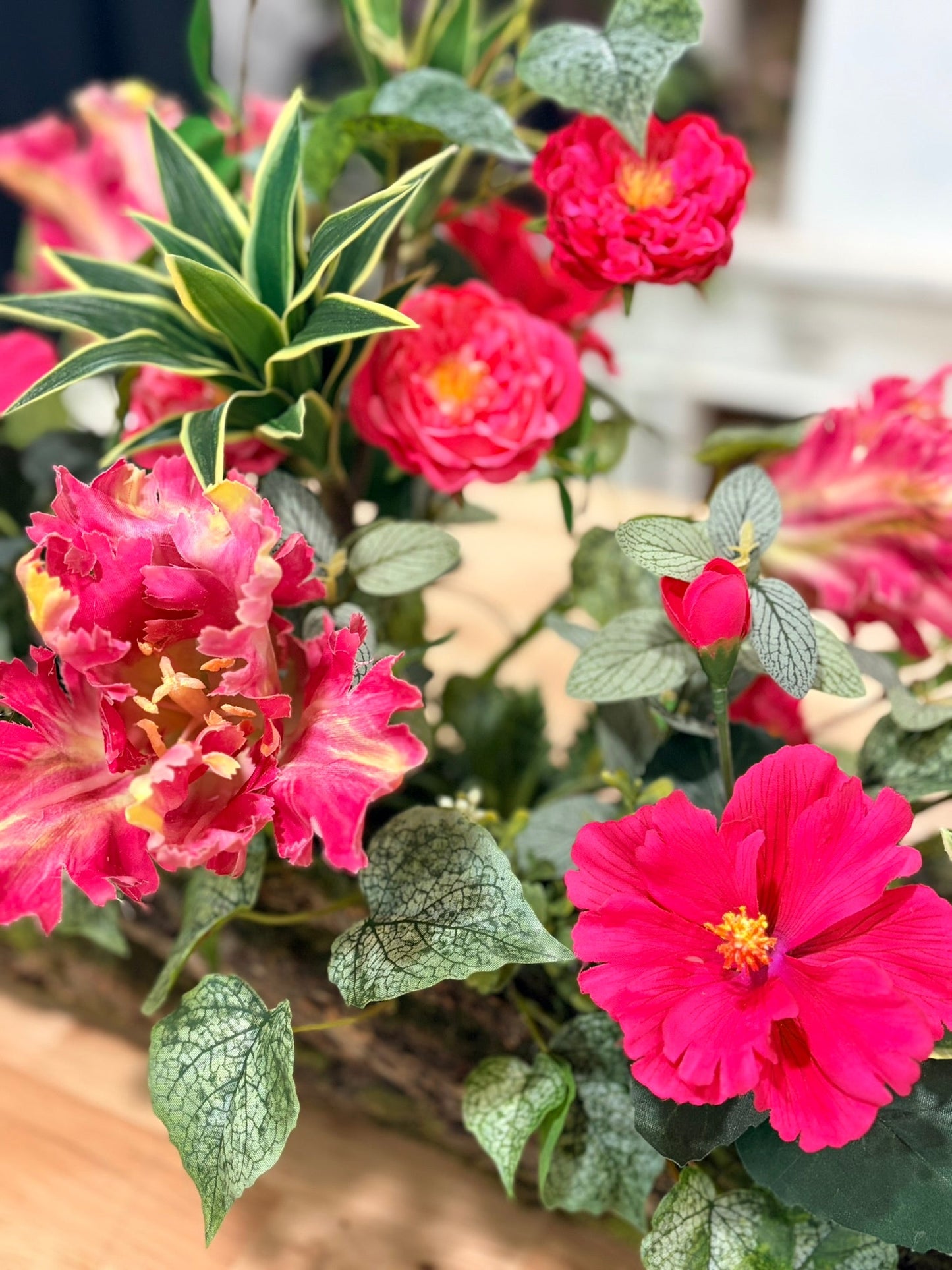 Tropical Hibiscus Floral Arrangement Summer Decor TCT Crafts