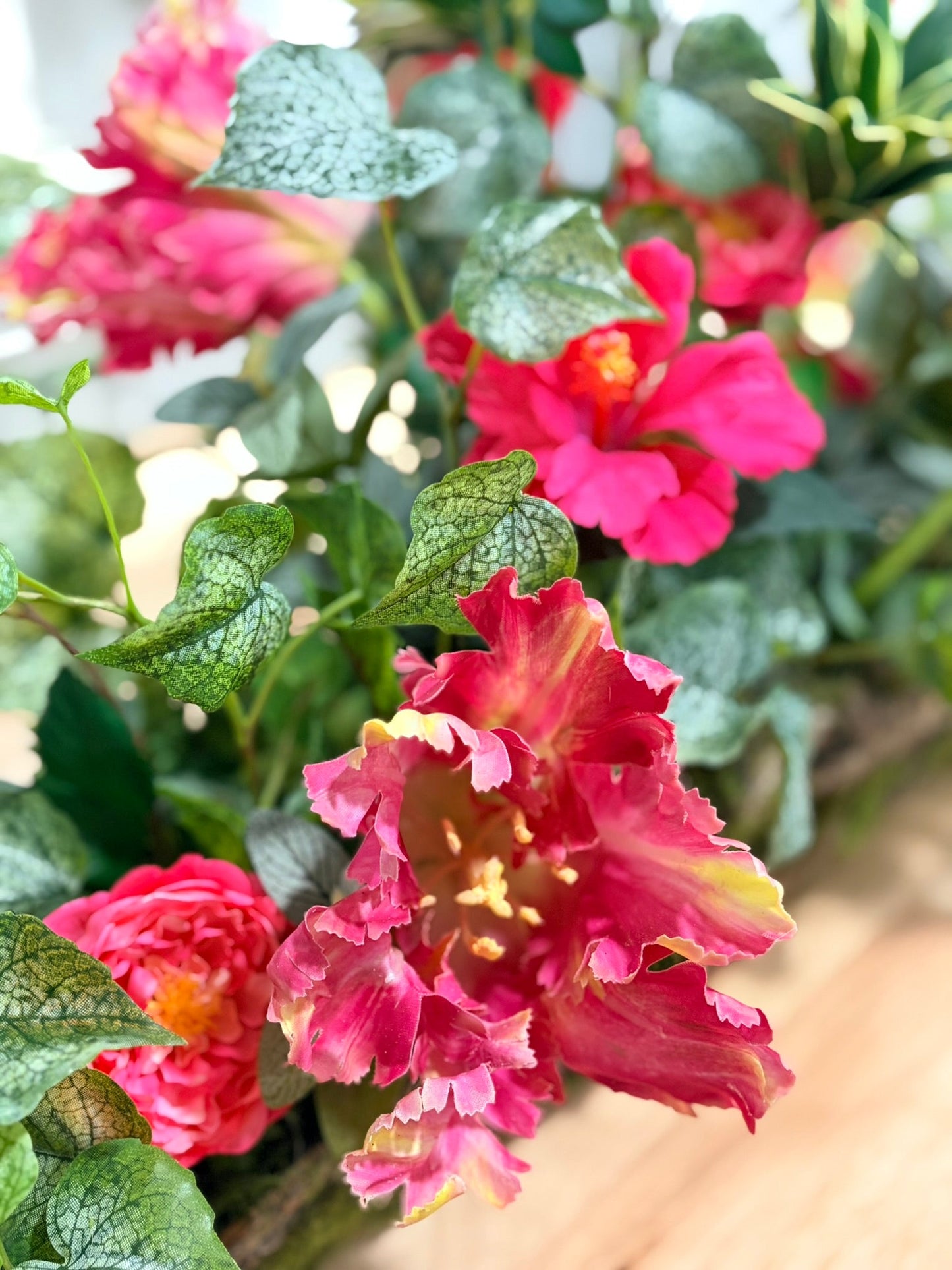Tropical Hibiscus Floral Arrangement Summer Decor TCT Crafts