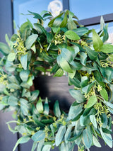 Artificial Seeded Eucalyptus Wreath | Everyday Greenery Wreath for Front Door