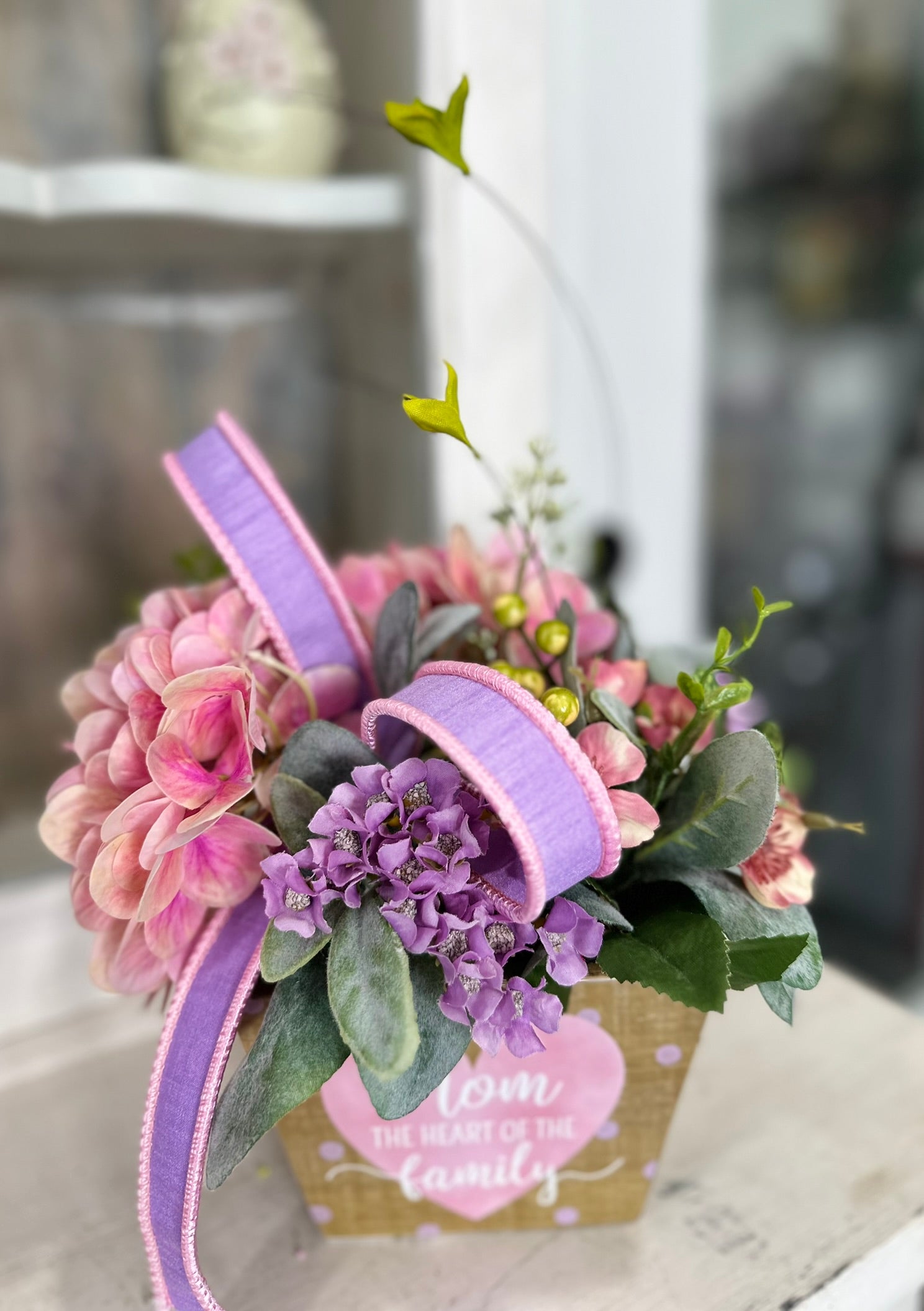 Mother's Day Spring Pink & Purple Floral Arrangement TCT Crafts
