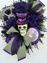 Load image into Gallery viewer, Purple Steampunk Halloween Skeleton Wreath - Spooky and Stylish Décor (26x19in) -TCT1658