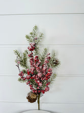Load image into Gallery viewer, 16&quot; Snowy Berry &amp; Pinecone Decorative Pick - Winter Christmas Decor-XX0983