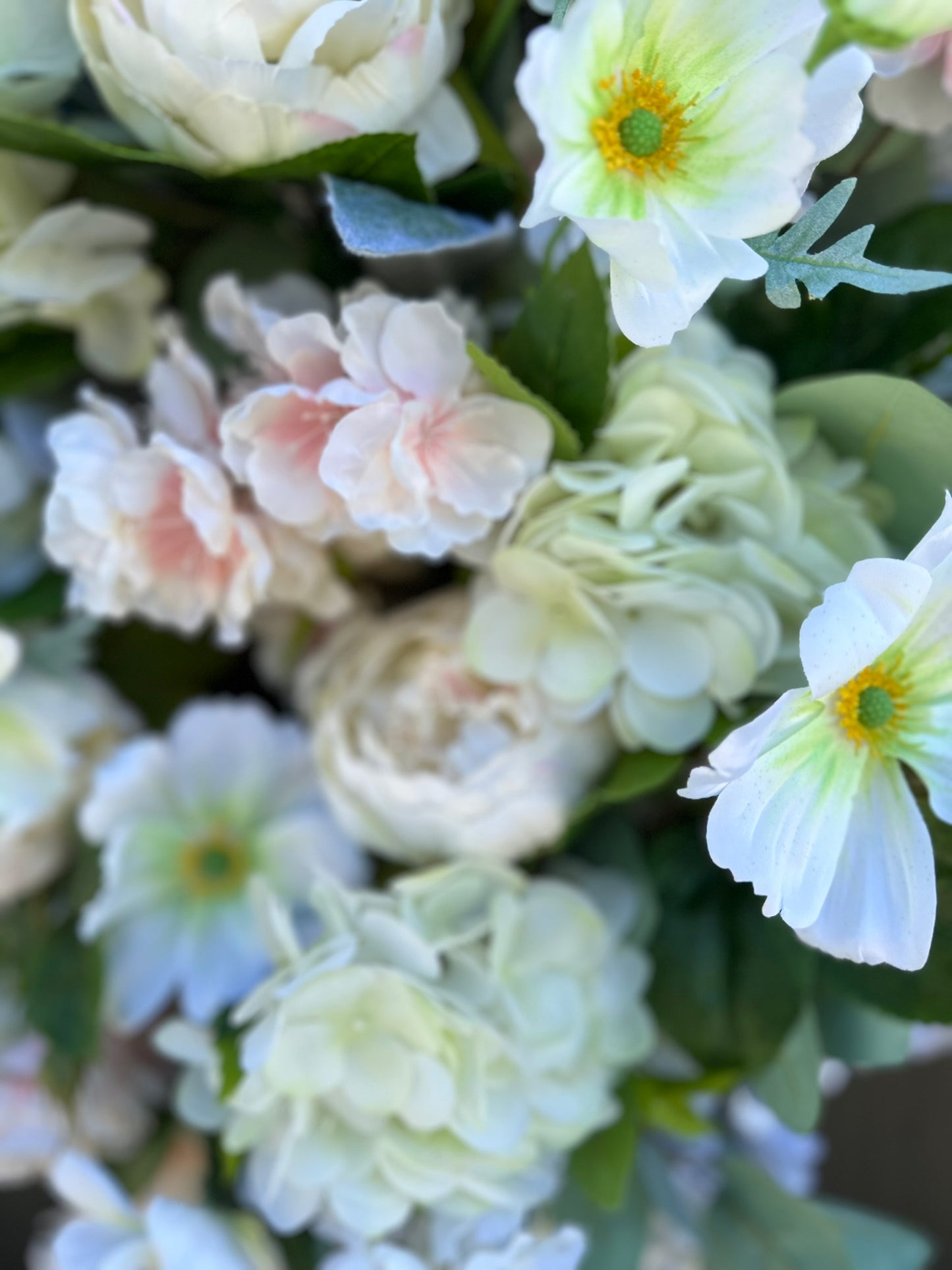 Cream & Peach Faux Floral Wreath – 26" Elegant Wreath for Wedding, Shower, or Spring Decor