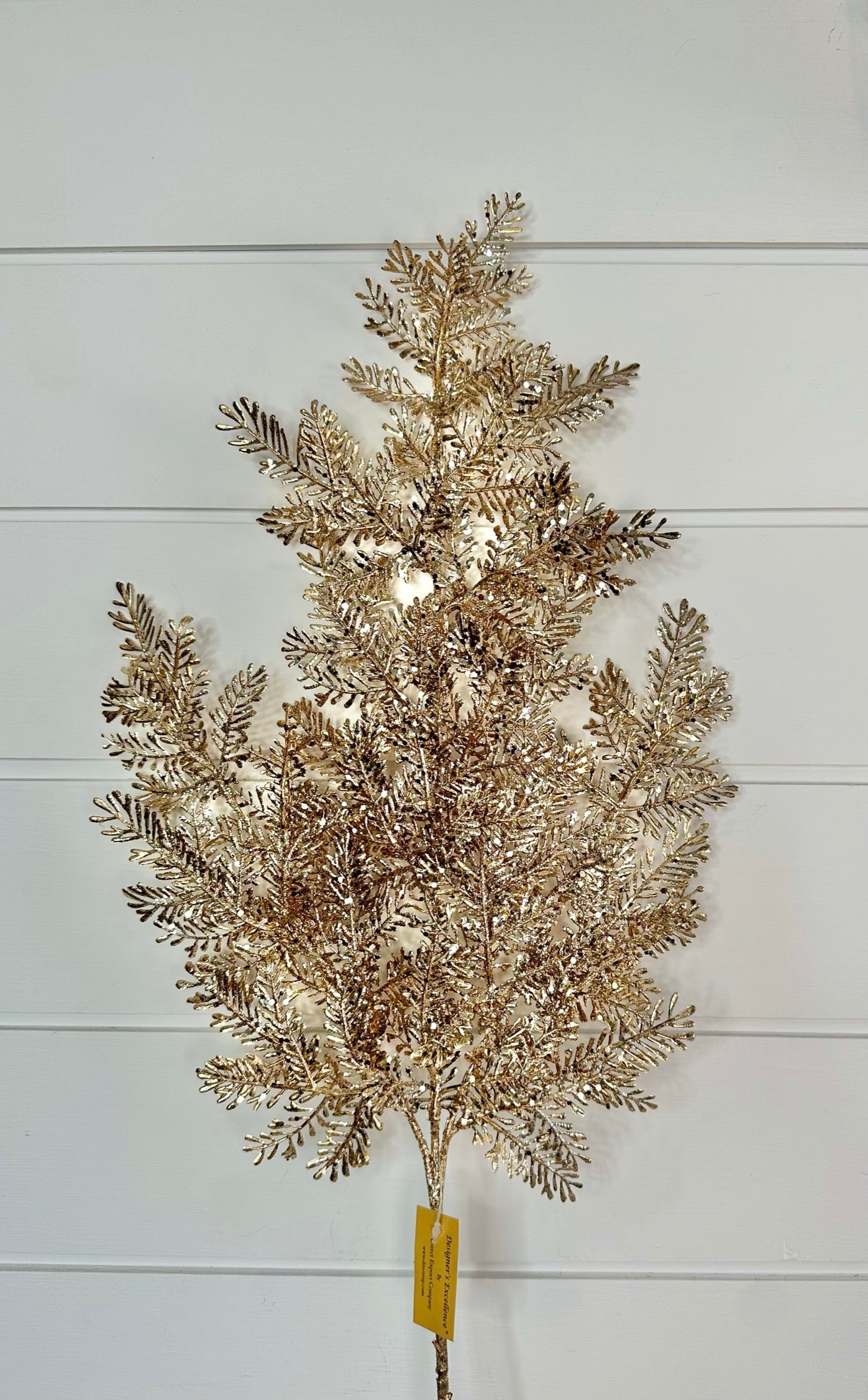 Champagne Gold Iced Balsam Spray - 28" - Ideal for Holiday Decor, Christmas Trees, Wreaths, and More-106251 Direct Export
