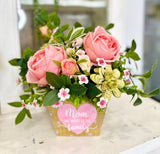 Pink Rose & Dahlia Faux Flower Gift for Mom – Mother’s Day or Birthday Decor TCT Crafts