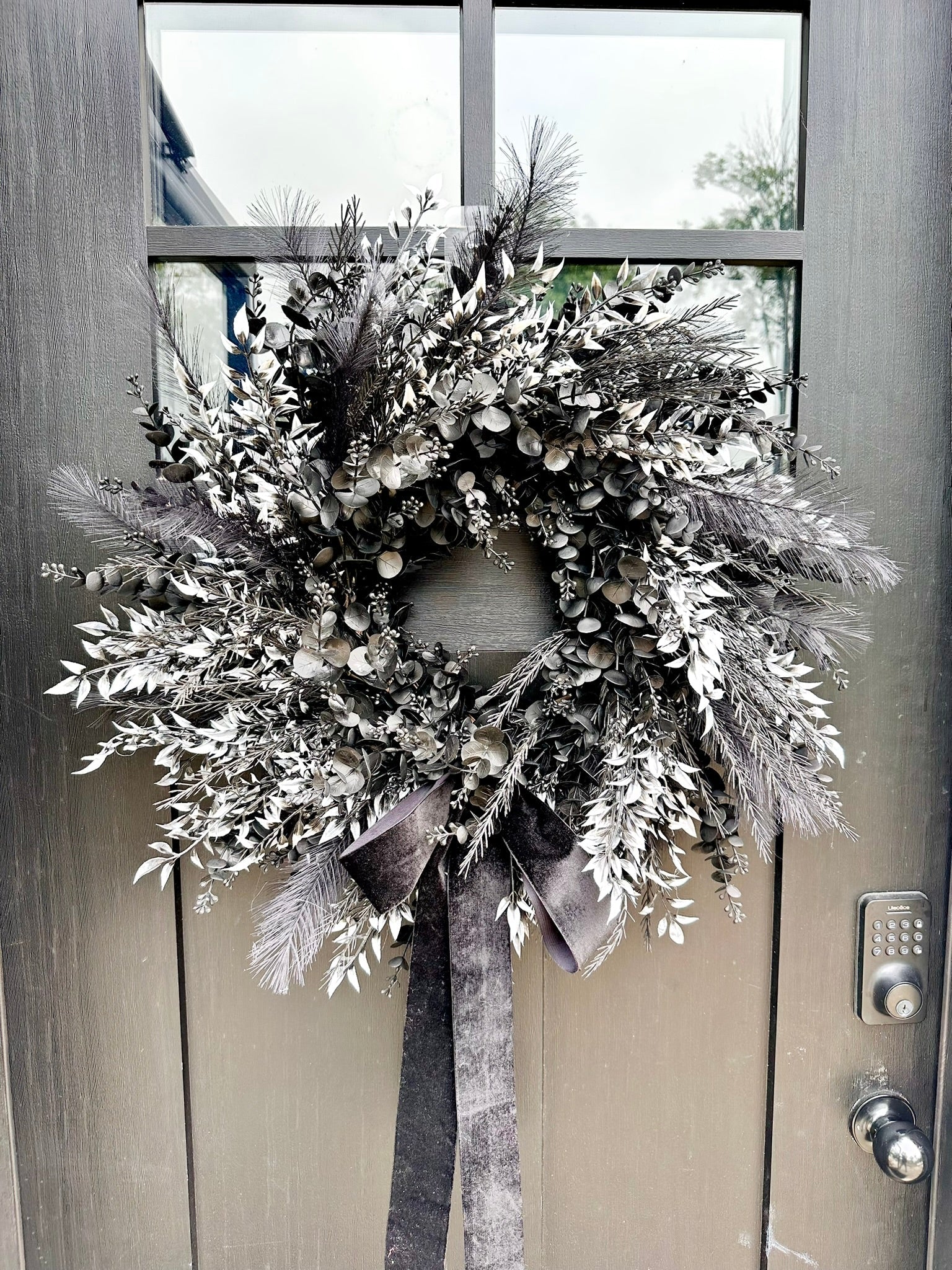 Black & White Halloween Grapevine Wreath with Velvet Bow TCT Crafts