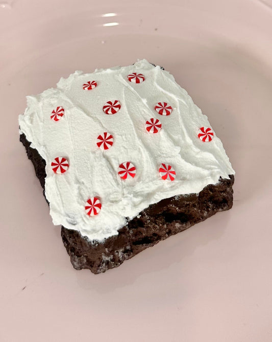 Fake Chocolate Brownies with Faux Icing & Holiday Sprinkles – Choice of 4 Sprinkle Options – Coffee Bar, Tiered Tray, Photography Props