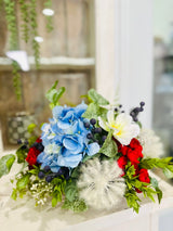 Patriotic Red White Blue Floral Arrangement | 4th of July Decor TCT Crafts