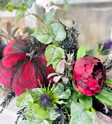 Gothic Halloween Pumpkin Floral Arrangement | Glam Halloween Table Decor TCT Crafts