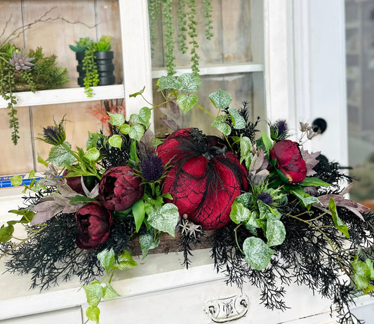 Gothic Halloween Pumpkin Floral Arrangement | Glam Halloween Table Decor TCT Crafts