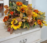 Fall Sunflower Centerpiece in Wooden Dough Bowl TCT Crafts