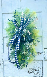 Rustic Winter Pine Swag with Bells and Blue Berries – Farmhouse Christmas Decor TCT Crafts