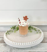 5" Faux Gingerbread Theme Hot Chocolate - Mini Christmas Decor in 8oz Coffee Cup with Clay Cookie, Peppermint & Chocolate Sprinkles TCT Crafts