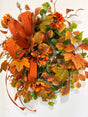 Fall Sunflower Wreath | Orange Maple Leaf Grapevine Wreath | 30"x25" TCT Crafts
