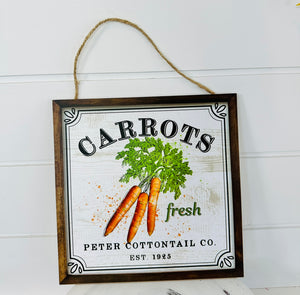10" Square Fresh Carrot Peter Rabbit Easter Sign - Whimsical Easter Decor - TCT Crafts - AP8768