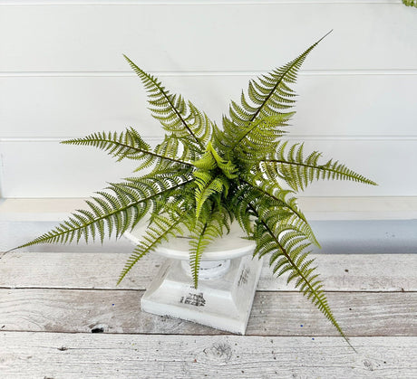 14" Artificial Green Wild Fern Bush - Faux Greenery for Arrangements - TCT Crafts - PF1700 TCT Crafts