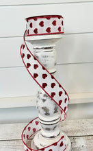 Load image into Gallery viewer, 1.5&quot;x10yd Roll of White/Red Glitter Valentine&#39;s Day Ribbon with Hearts - TCT Crafts -RGA173727