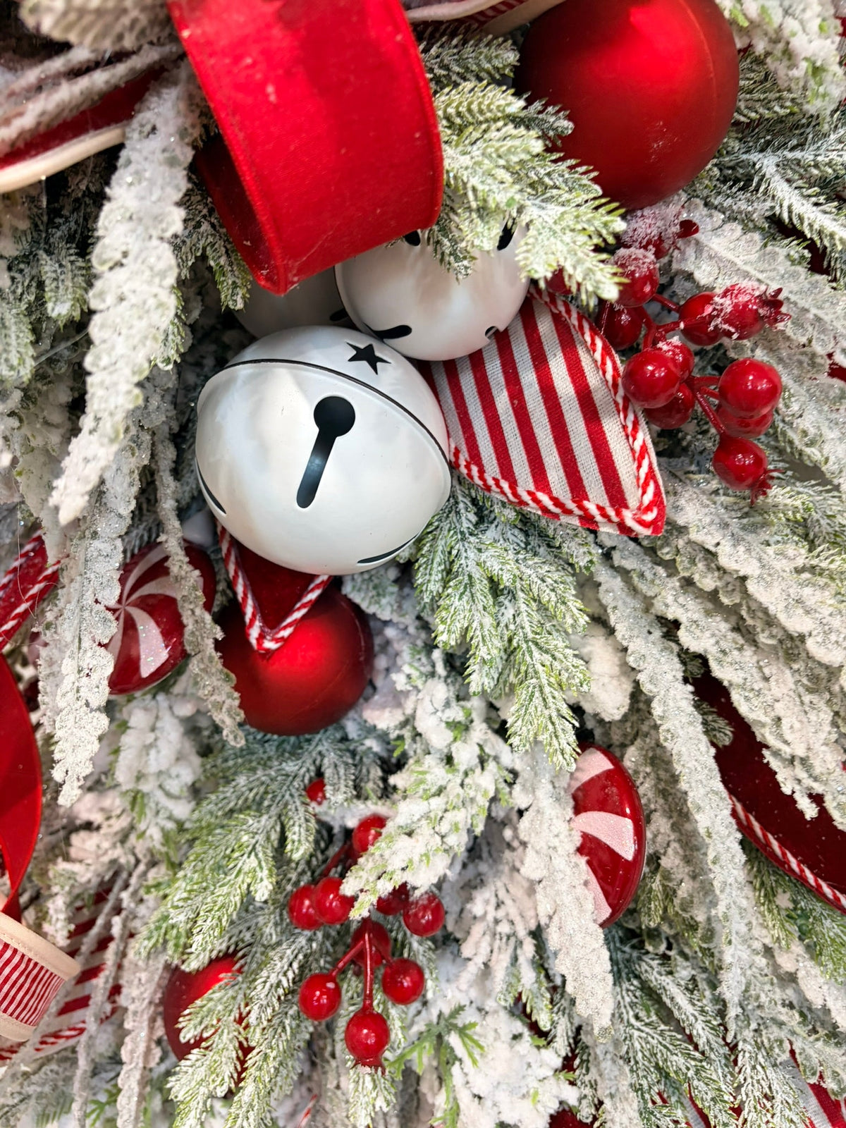 Red White Peppermint Christmas Swag | Candy Cane Front Door Decor | 40"Lx24"W-2204 TCT Crafts Designs & Decor