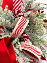 Red White Peppermint Christmas Swag | Candy Cane Front Door Decor | 40"Lx24"W-2204 TCT Crafts Designs & Decor