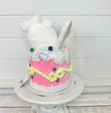 Set of 2 Furry Bunny Bottoms in Cake - 9.5" Styrofoam - White & Pastel Easter Decor - Foam Easter Wreath Attachments - MT26007 TCT Crafts