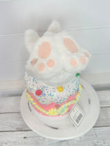 Set of 2 Furry Bunny Bottoms in Cake - 9.5" Styrofoam - White & Pastel Easter Decor - Foam Easter Wreath Attachments - MT26007 TCT Crafts